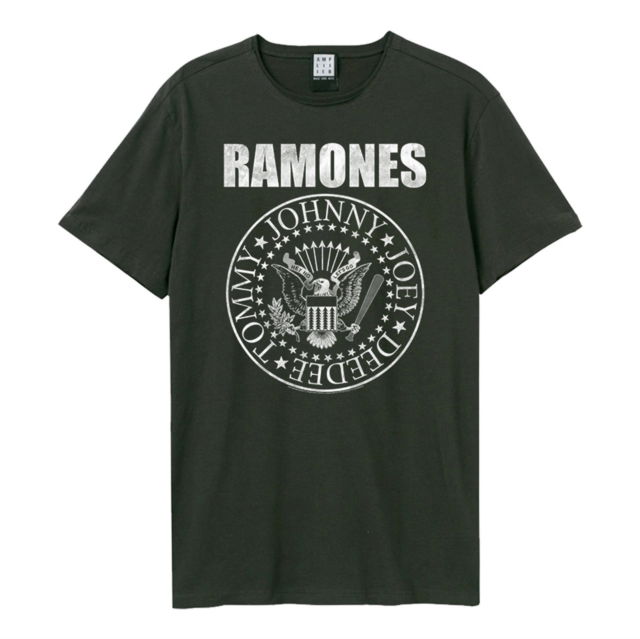 Ramones Classic Seal Amplified Xx Large Vintage Charcoal T Shirt