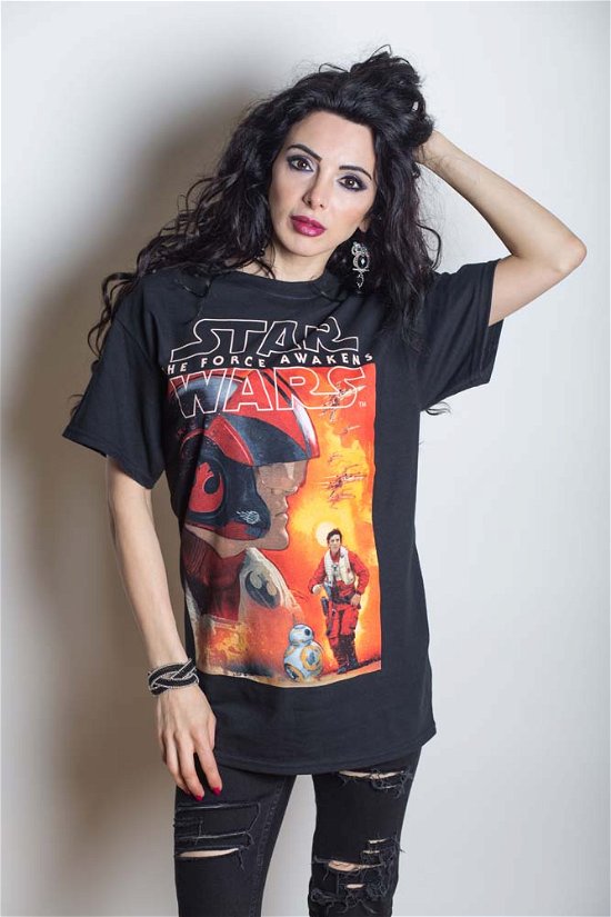 Cover for Star Wars · Star Wars Unisex T-Shirt: Episode VII Dameron Composition (CLOTHES) [size S] [Black - Unisex edition]