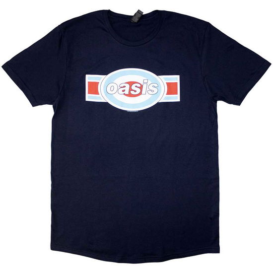 Cover for Oasis · Oasis Unisex T-Shirt: Oblong Target (Navy Blue) (T-shirt) [size XL] [Blue - Unisex edition] (2020)