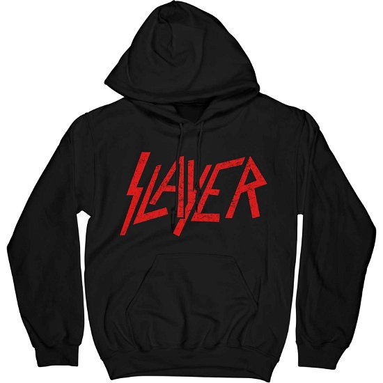 Slayer Unisex Pullover Hoodie: Distressed Logo - Slayer - Fanituote -  - 5056561054254 - 