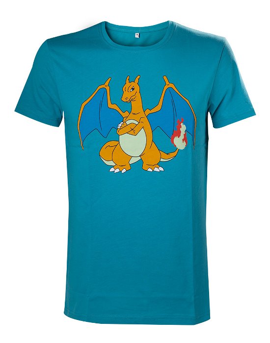 Cover for Bioworld Europe · Pokemon - Charizard Turquoise T-shirt - Size L (Ts120304pok-l) (MERCH) [size L]