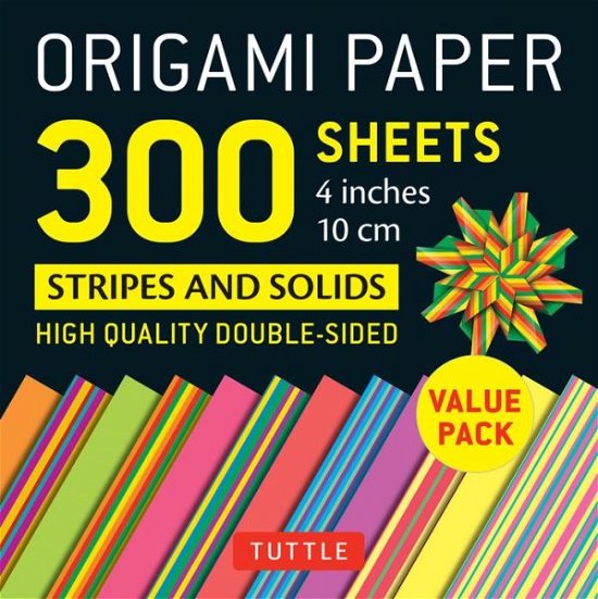 Origami Paper 300 sheets Stripes and Solids 4" (10 cm): Tuttle Origami Paper: Double-Sided Origami Sheets Printed with 12 Different Designs - Tuttle Publishing - Bøger - Tuttle Publishing - 9780804850254 - 3. april 2018