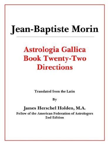 Cover for Jean-baptiste Morin · Astrologia Gallica Book 22 (Paperback Book) (1994)