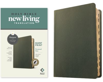 NLT Personal Size Giant Print Bible, Filament Enabled Edition (Red Letter, Genuine Leather, Olive Green, Indexed) - Tyndale - Books - Tyndale House Publishers - 9781496474254 - February 7, 2023