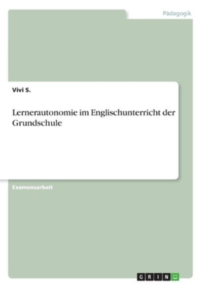 Cover for S. · Lernerautonomie im Englischunterrich (Bok)