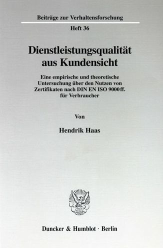 Cover for Haas · Dienstleistungsqualität aus Kunden (Book) (1998)