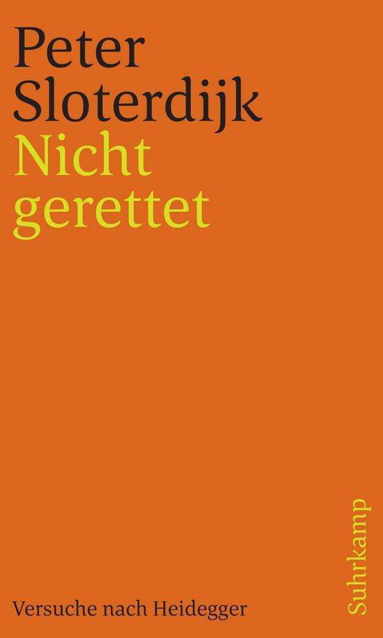 Cover for Sloterdijk · Nicht gerettet (Book)