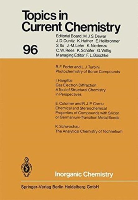Inorganic Chemistry - Topics in Current Chemistry - Kendall N. Houk - Bøger - Springer-Verlag Berlin and Heidelberg Gm - 9783540104254 - 1. april 1981
