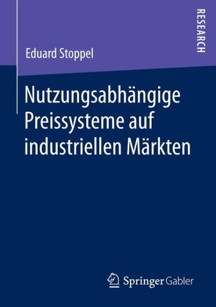 Cover for Stoppel · Nutzungsabhängige Preissysteme (Book) (2016)