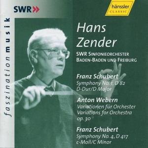 SCHUBERT F.: Symphony No.1 & 4 *d* - Zender,hans / Swr So - Muziek - SWRmusic - 4010276011255 - 12 februari 2001