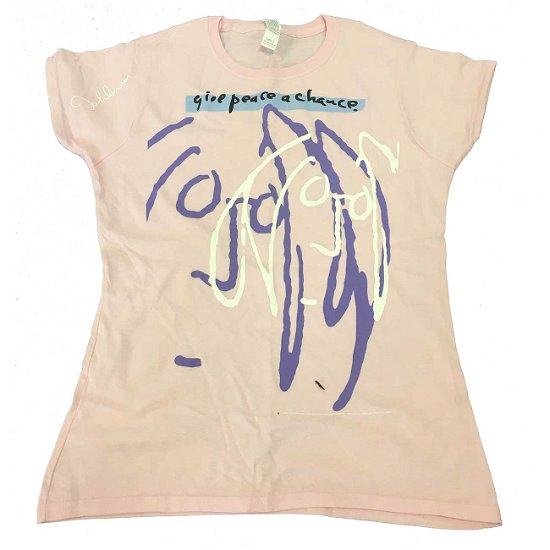 John Lennon Ladies T-Shirt: Give Peace A Chance - John Lennon - Mercancía - Epic Rights - 5055295313255 - 