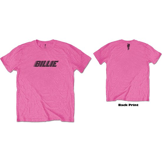 Racer Logo & Blohsh (9-10 Years) - Pink Kids Tee With Back Print - Billie Eilish - Koopwaar -  - 5056368627255 - 