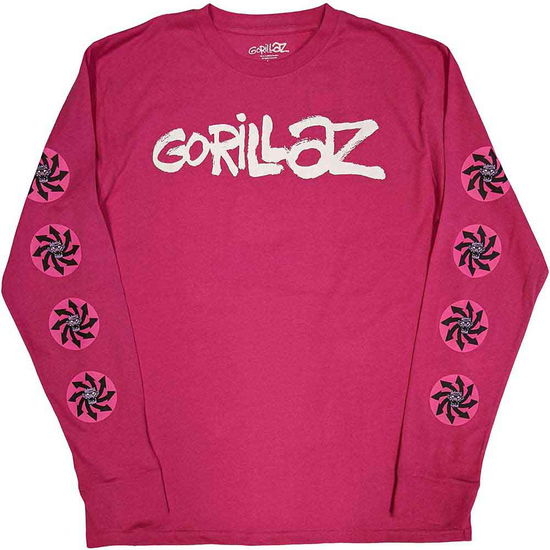 Gorillaz Unisex Long Sleeve T-Shirt: Repeat Pazuzu (Sleeve Print) - Gorillaz - Merchandise -  - 5056561073255 - 