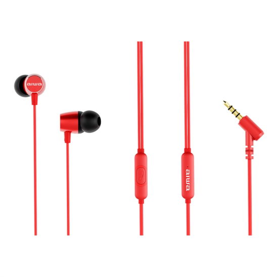 Aiwa ESTM-30RD Ultra Compact Dynamic In-Earphone (Red) - Aiwa - Mercancía - AIWA - 8435256900255 - 