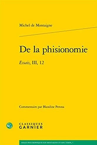 Cover for Michel Montaigne · De La Phisionomie (Paperback Book) (2019)