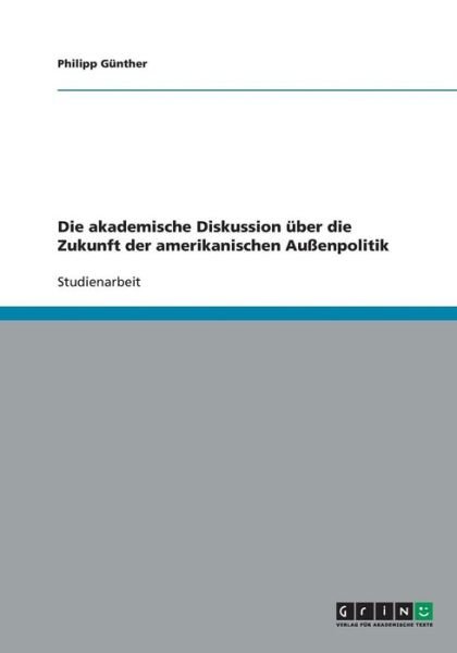Cover for Günther · Die akademische Diskussion über (Book) [German edition] (2013)