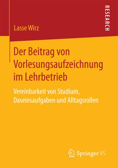 Cover for Wirz · Der Beitrag von Vorlesungsaufzeich (Book) (2016)