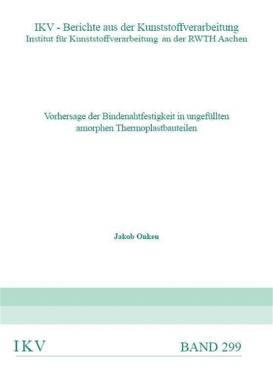 Cover for Onken · Vorhersage der Bindenahtfestigkei (Bok)