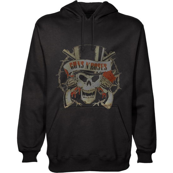 Guns N' Roses Unisex Pullover Hoodie: Distressed Skull - Guns N' Roses - Merchandise - Bravado - 5055295387256 - 30. desember 2019