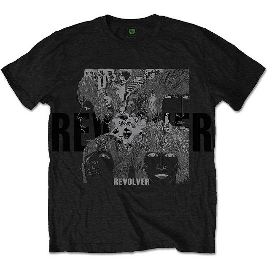 The Beatles Unisex T-Shirt: Reverse Revolver Foiled (Embellished) - The Beatles - Fanituote - MERCHANDISE - 5055979902256 - perjantai 20. joulukuuta 2019