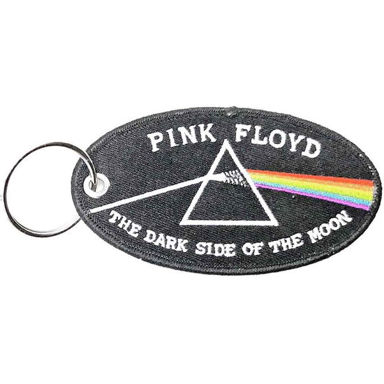 Pink Floyd Keychain: Dark Side of the Moon Oval Black Border (Double Sided Patch) - Pink Floyd - Marchandise -  - 5056368604256 - 