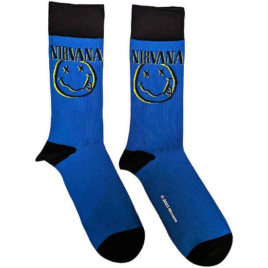 Nirvana Unisex Ankle Socks: Inverse Happy Face (UK Size 7 - 11) - Nirvana - Merchandise -  - 5056561092256 - 