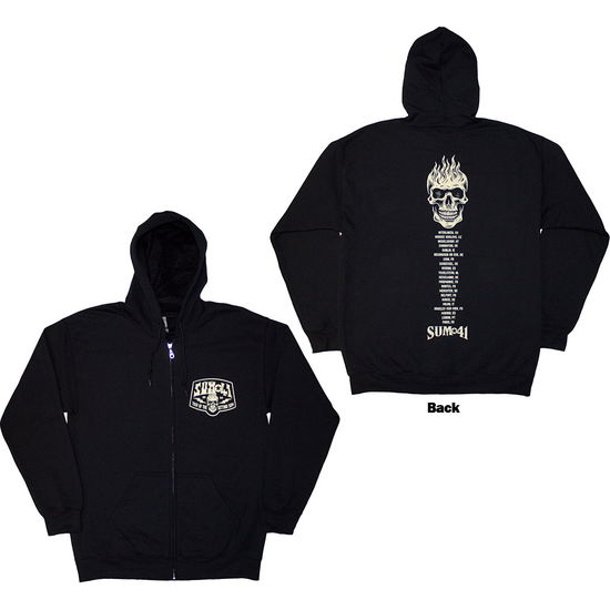 Cover for Sum 41 · Sum 41 Unisex Zipped Hoodie: Tour '24 Pocket Logo &amp; Skull Back (Black) (Back Print &amp; Ex-Tour) (Hoodie) [size L] (2025)