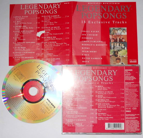 Cover for Legendary Popsongs · 18 Exclusive Tracks - Small Faces - Joe Cocker - Zombies - Chris Farlowe ? (CD)