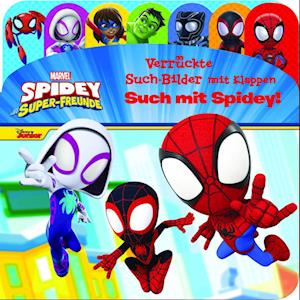 Cover for Marvel Spidey und seine Super-Freunde - Verrückte Such-Bilder mit Klappen - Such mit Spidey! - Pappbilderbuch mit 20 Klappen - Wimmelbuch für Kinder ab 18 Monaten (Book) (2023)