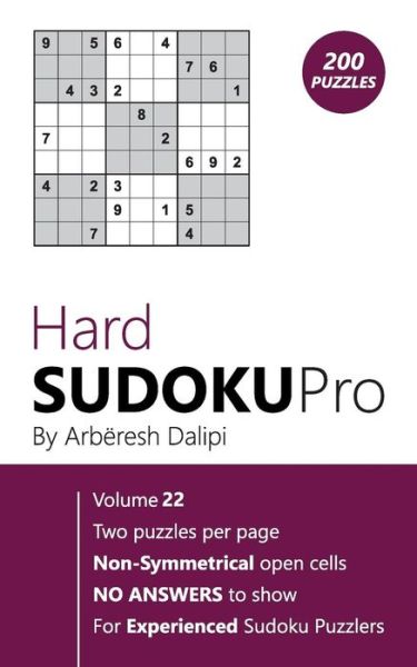 Cover for Arberesh Dalipi · Hard Sudoku Pro (Paperback Book) (2017)