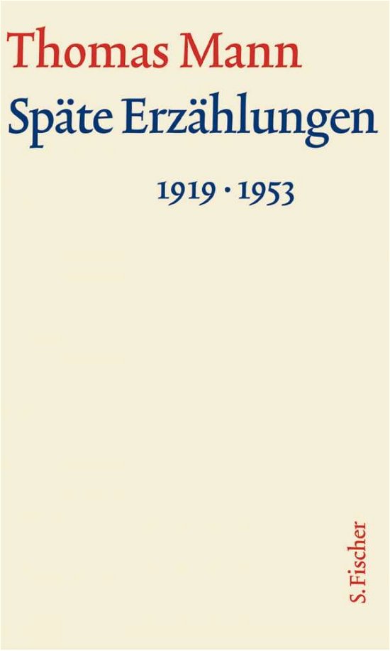 Späte Erzählungen 1919-1953 - Mann - Livres -  - 9783100483256 - 