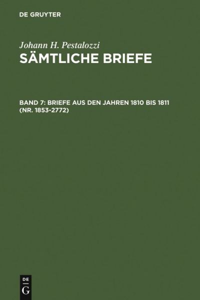 Cover for Johann H. Pestalozzi · Briefe aus den Jahren 1810 bis 1811 (Nr (Book) [0002-2., Reprint 201 edition] (1981)