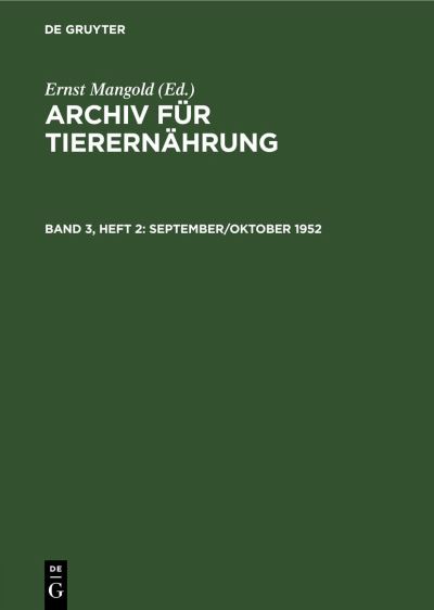 Cover for Akademie der Akademie der Landwirtschaftswissenschaften der Deutschen Demokratischen Republik · September / Oktober 1952 (Book) (1953)