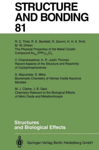 Cover for R E Benfield · Structures and Biological Effects - Structure and Bonding (Pocketbok) [Softcover reprint of the original 1st ed. 1993 edition] (2013)