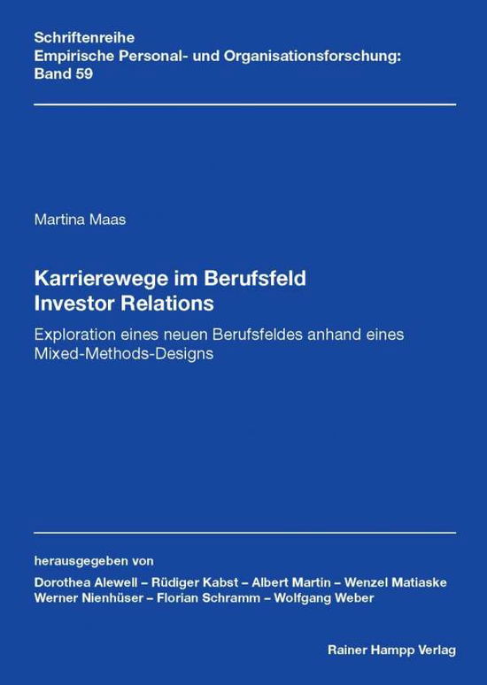 Cover for Maas · Karrierewege im Berufsfeld Investo (Book) (2018)