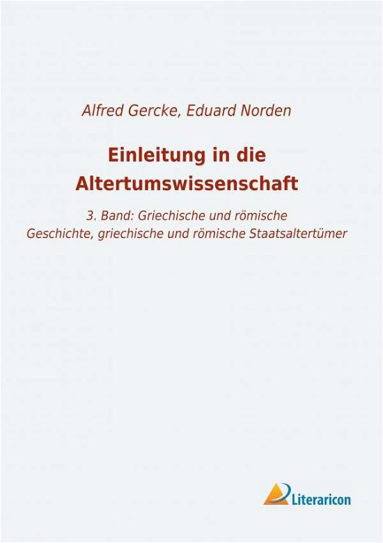 Cover for Norden · Einleitung in die Altertumswisse (Bog)