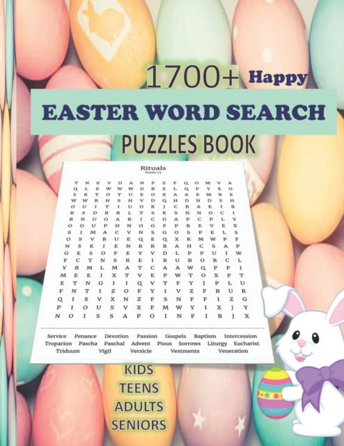 Cover for Mamma Margaret · Happy Easter Word Search Puzzles Book: 100 Puzzles 1700+ Easter words Across 10 Categories like: Easter Traditions, Culture, Rituals etc. Solutions for easy reference - Best Easter spring Gift for all ages - Easter word search large print (Pocketbok) [Large type / large print edition] (2021)