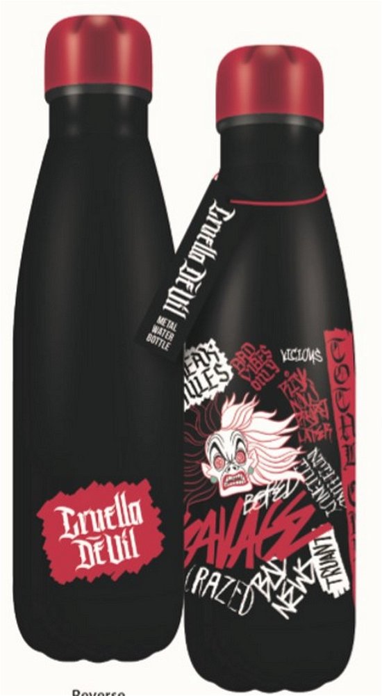 Cruella (Water Bottle Metal / Bottiglia Metallica) - Disney: Half Moon Bay - Produtos - HALF MOON BAY - 5055453483257 - 