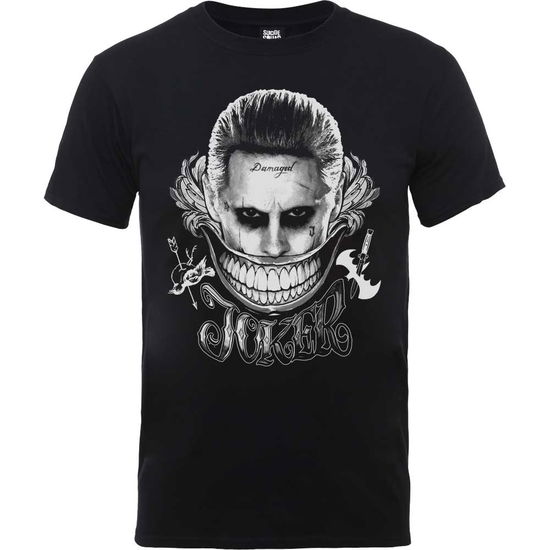 DC Comics Unisex Tee: Suicide Squad Joker Smile - DC Comics - Merchandise - Brands In Ltd - 5055979950257 - 