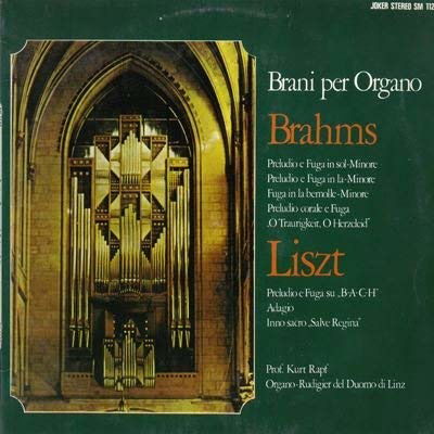 Cover for Johannes Brahms  · Brani Per Organo (VINYL)