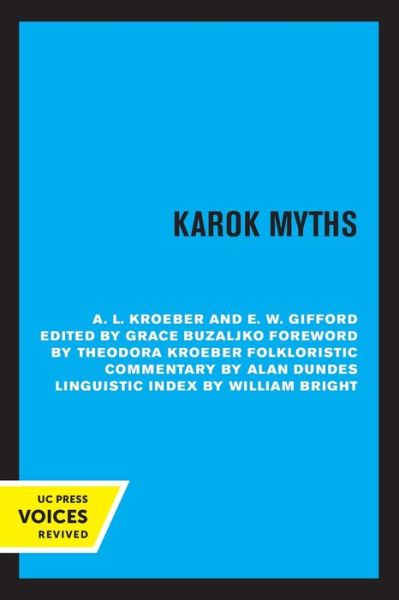 Cover for A. L. Kroeber · Karok Myths (Paperback Book) (2021)