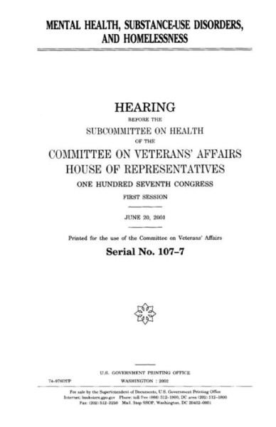 Cover for United States House of Representatives · Mental health, substance-use disorders, and homelessness (Paperback Book) (2018)