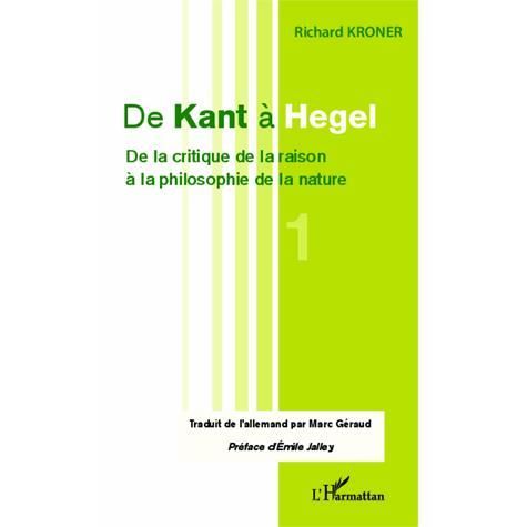 Cover for Richard Kroner · De Kant à Hegel (Tome 1) (Paperback Book) (2020)