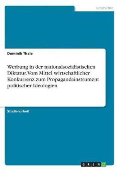 Cover for Thale · Werbung in der nationalsozialisti (Book)