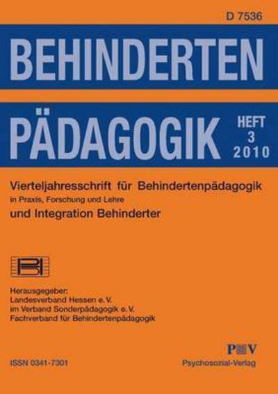Cover for Landesverband Hessen E V · Behindertenpadagogik - Vierteljahresschrift Fur Behindertenpadagogik Und Integration Behinderter in Praxis, Forschung Und Lehre (Paperback Book) (2010)