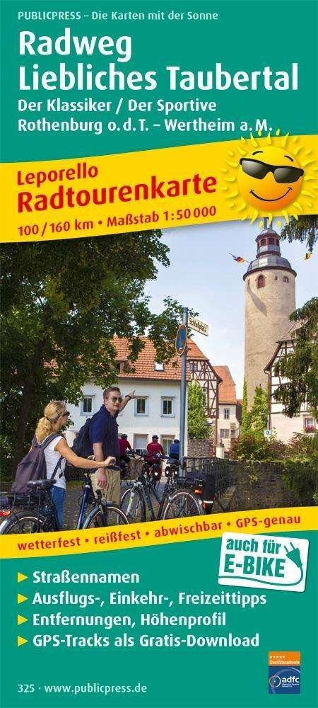 Lovely Tauber Valley cycle path, cycle tour map 1:50,000 (Kort) (2017)