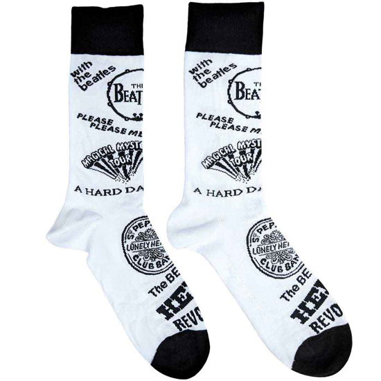 Cover for The Beatles · The Beatles Unisex Ankle Socks: Albums Monochrome (UK Size 7 - 11) (TØJ) [size M] [White - Unisex edition]