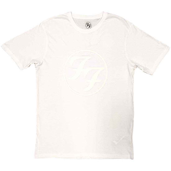 Foo Fighters Unisex Hi-Build T-Shirt: FF Logo (White-On-White) - Foo Fighters - Koopwaar -  - 5056561072258 - 