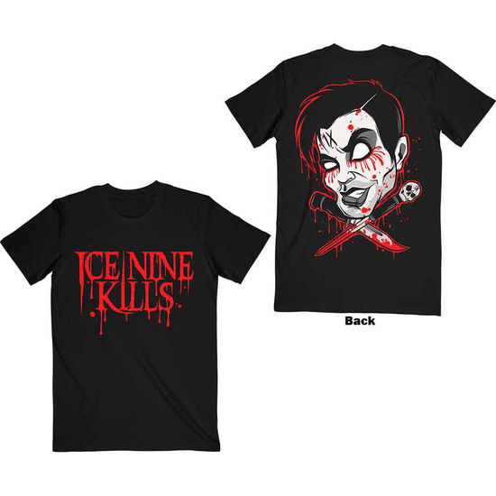 Ice Nine Kills Unisex T-Shirt: Cross Swords (Black) (Back Print) - Ice Nine Kills - Produtos - - 5056737219258 - 20 de novembro de 2023