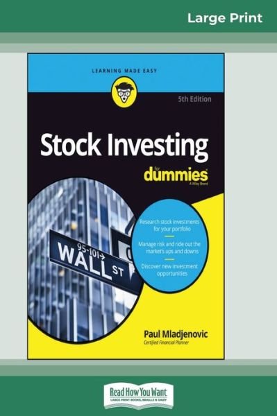 Cover for Paul Mladjenovic · Stock Investing For Dummies, 5th Edition (16pt Large Print Edition) (Pocketbok) [Large type / large print edition] (2019)